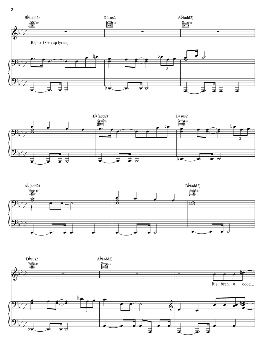 The Train Piano, Vocal, Guitar scores gallery preview page 2
