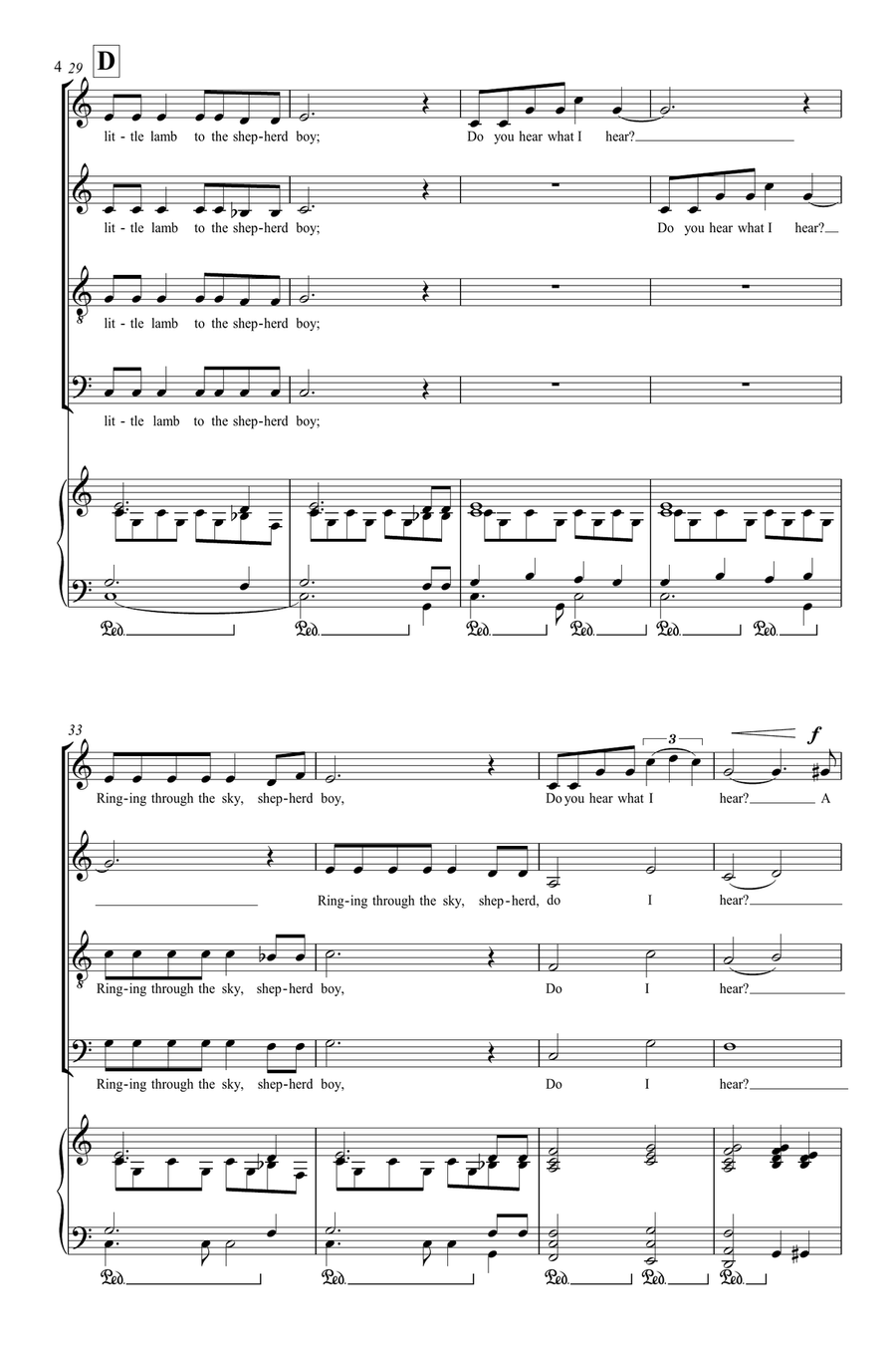 Do You Hear What I Hear 4-Part scores gallery preview page 4