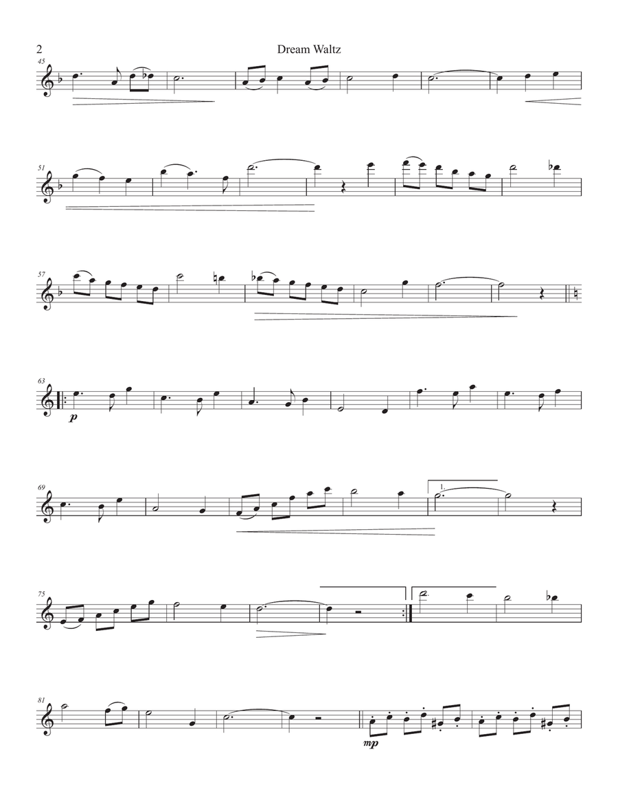 Dream Waltz (Flute Solo) Flute Solo scores gallery preview page 2