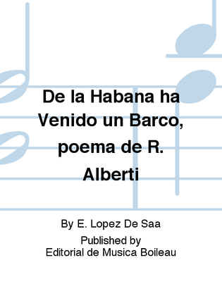 Book cover for De la Habana ha Venido un Barco, poema de R. Alberti