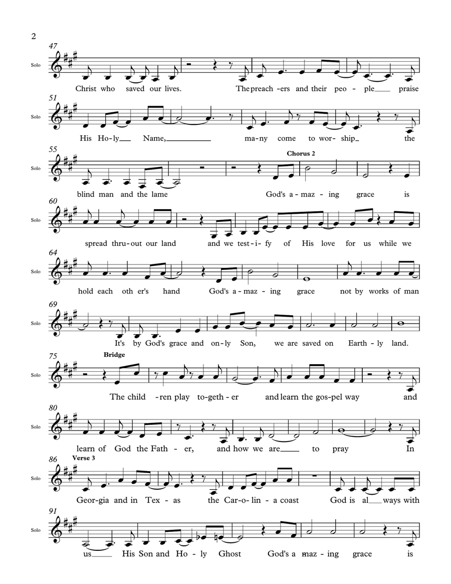 God's Amazing Grace Piano, Vocal scores gallery preview page 2