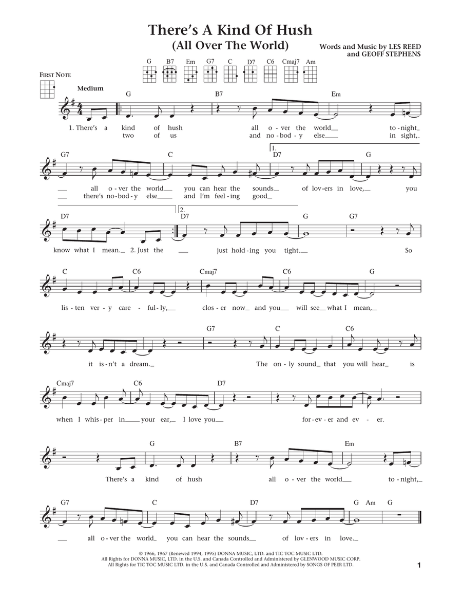 There's A Kind Of Hush (All Over The World) (from The Daily Ukulele) (arr. Liz and Jim Beloff)