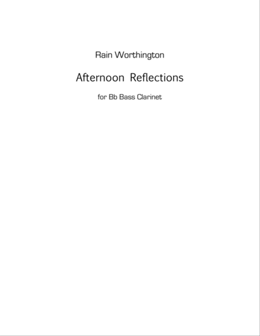 Afternoon Reflections – for bass clarinet Bass Clarinet scores gallery preview page 1