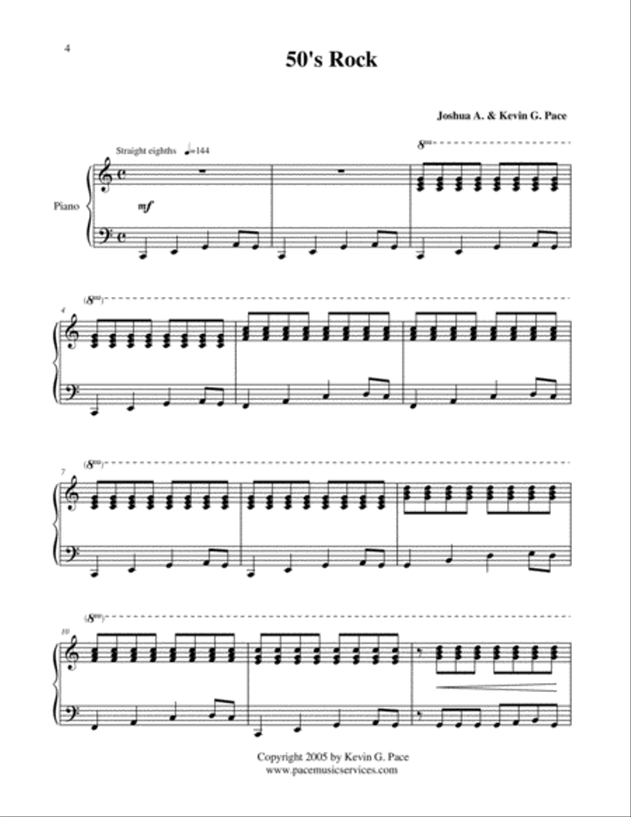 50s Rock - original boogie piano solo 50s Rock - original boogie piano solo Easy Piano scores gallery preview page 2