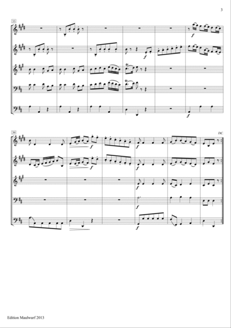 Boccherini Minuet Boccherini Minuet Brass Quintet scores gallery preview page 3