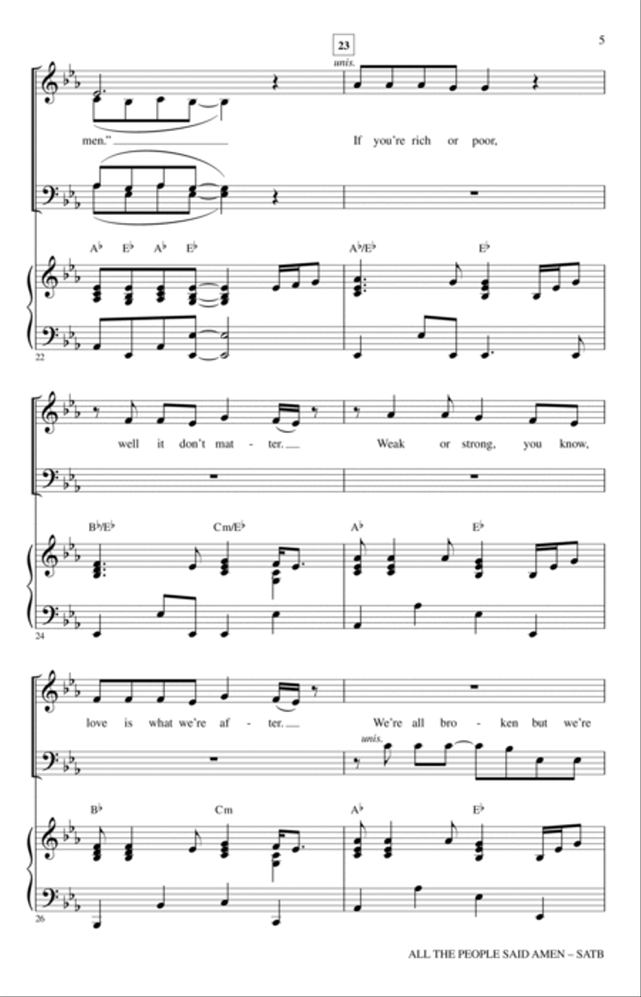 All The People Said Amen 4-Part scores gallery preview page 4