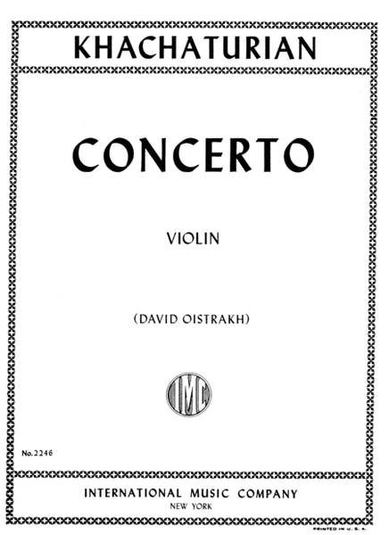 Khachaturian violin concerto in D (violin solo)