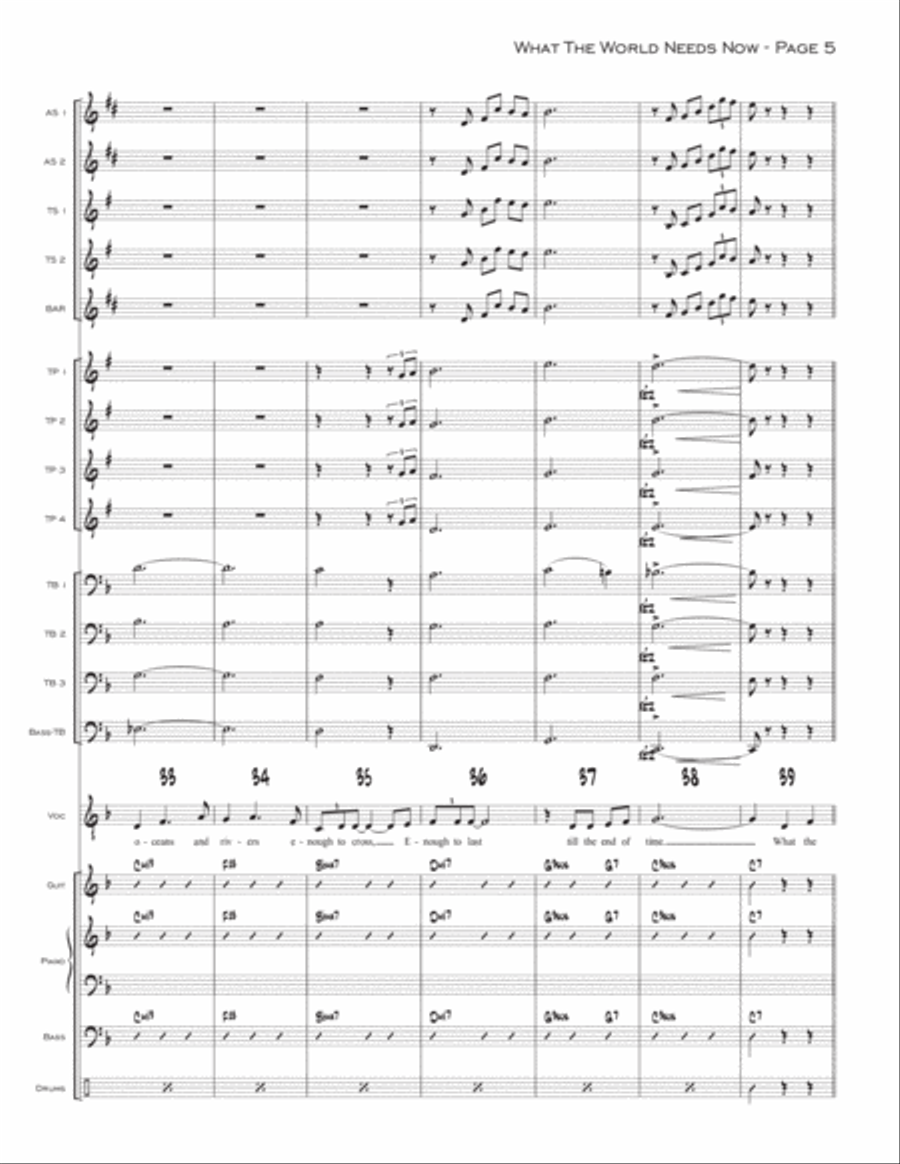 What The World Needs Now Is Love Jazz Ensemble scores gallery preview page 5