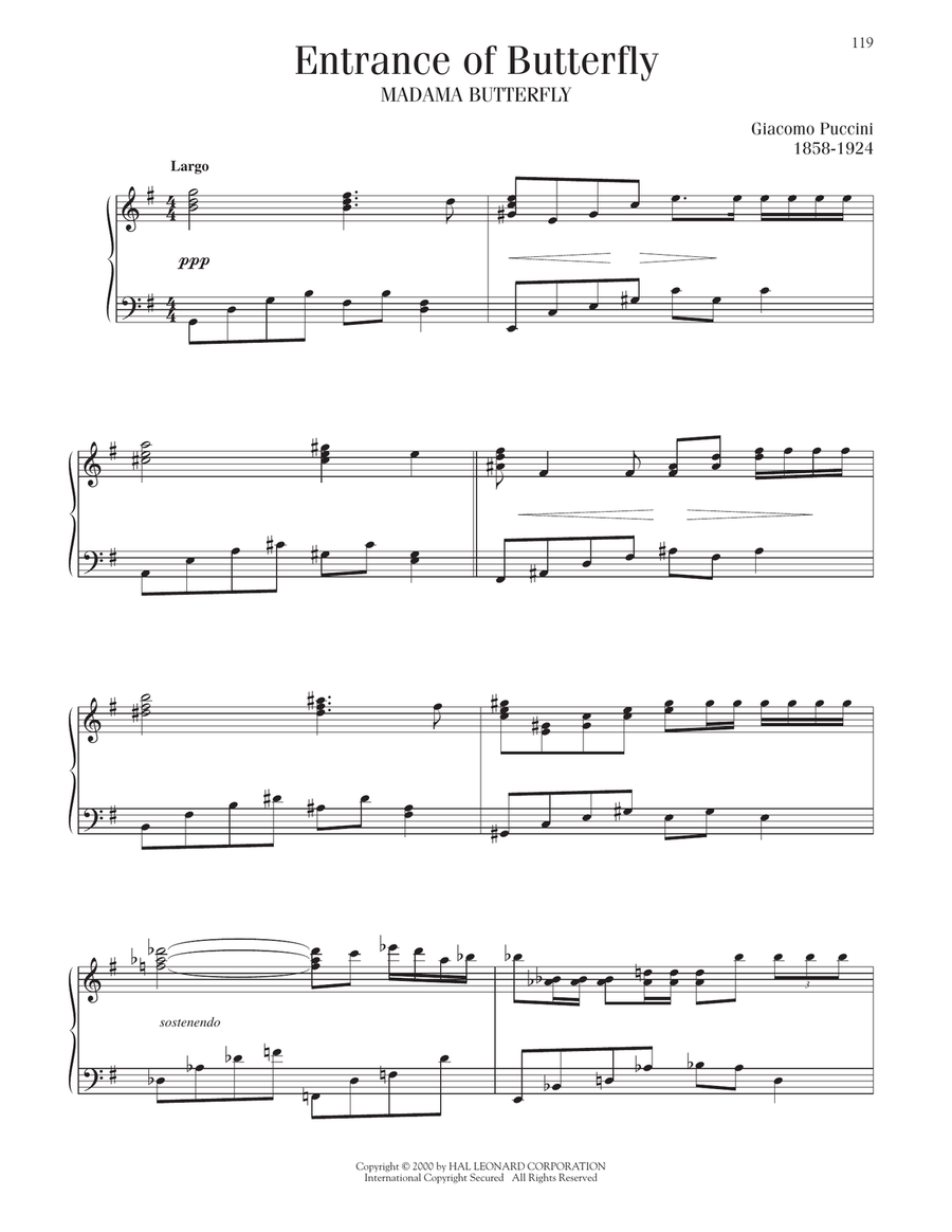 Entrance Of Butterfly Piano Solo scores gallery preview page 1