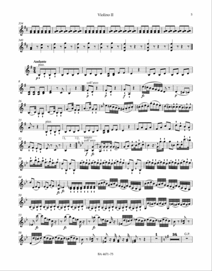 London Symphony, No. 8 D major Hob.I:101 'The Clock' Violin scores gallery preview page 1