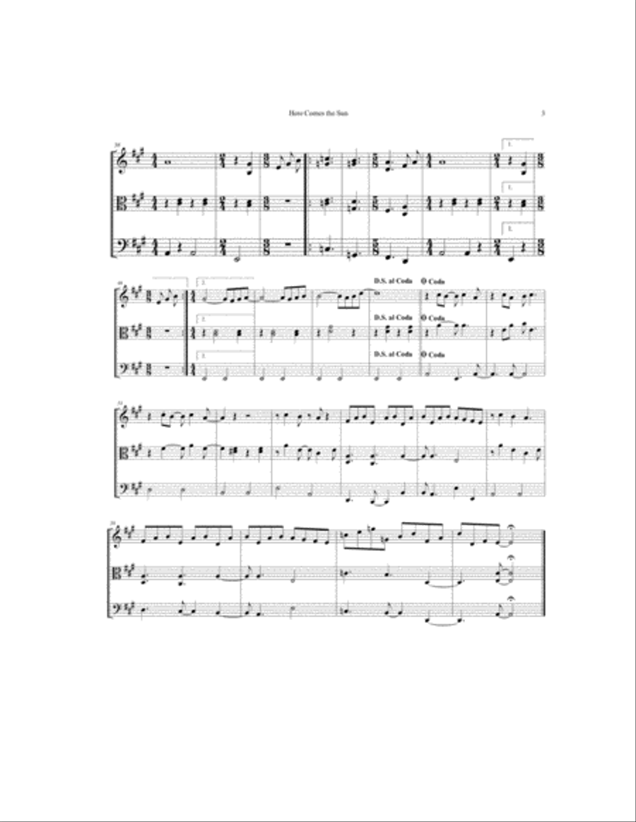 Here Comes The Sun Here Comes The Sun String Trio scores gallery preview page 3