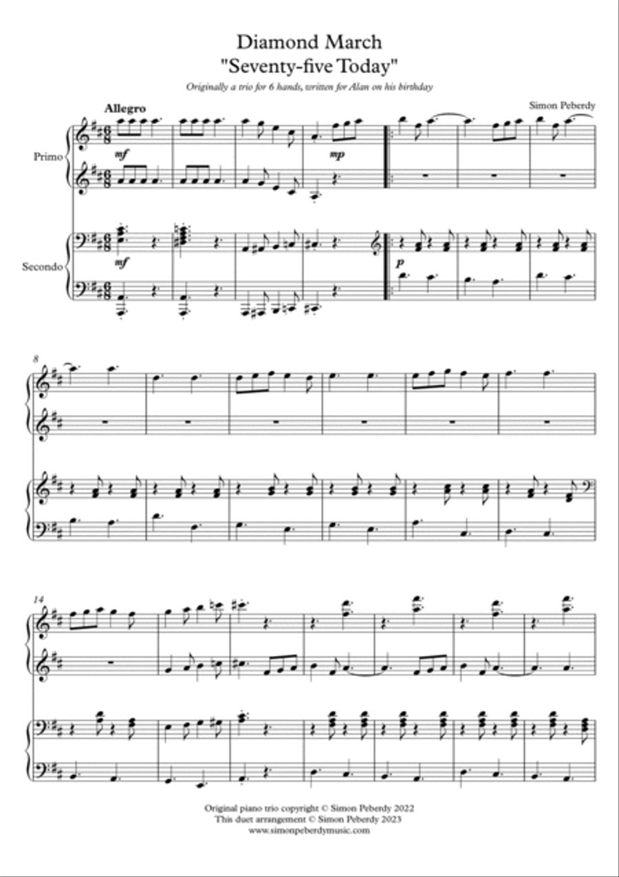 Diamond March Piano Duet Diamond March Piano Duet 1 Piano, 4-Hands scores gallery preview page 2