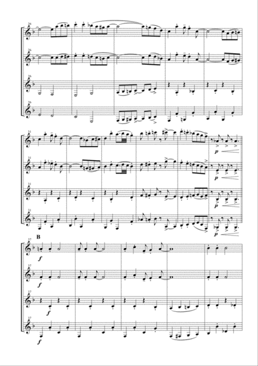 Jingle Bells for Clarinet Quartet Clarinet Quartet scores gallery preview page 5