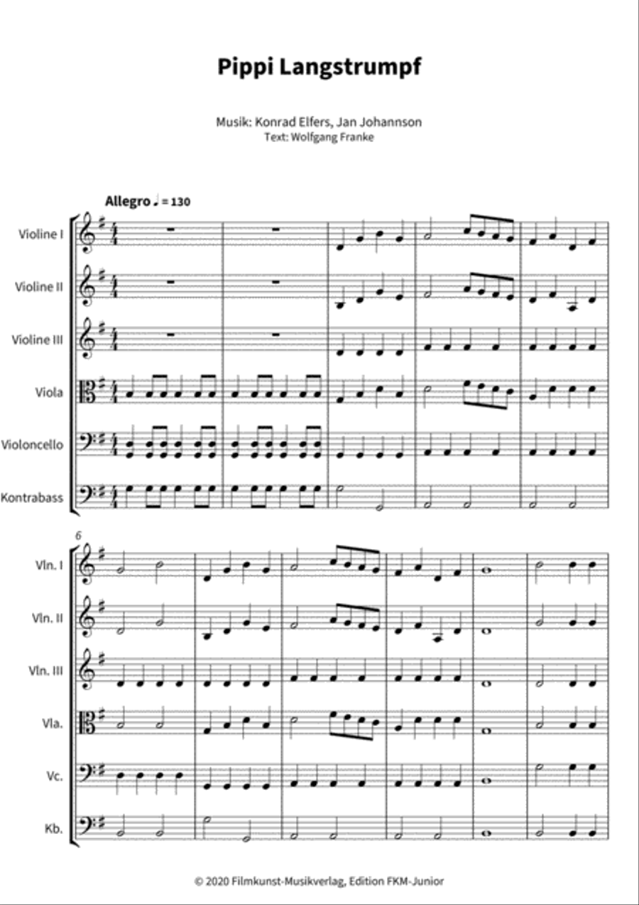 Pippi Langstrumpf Pippi Langstrumpf String Orchestra scores gallery preview page 3