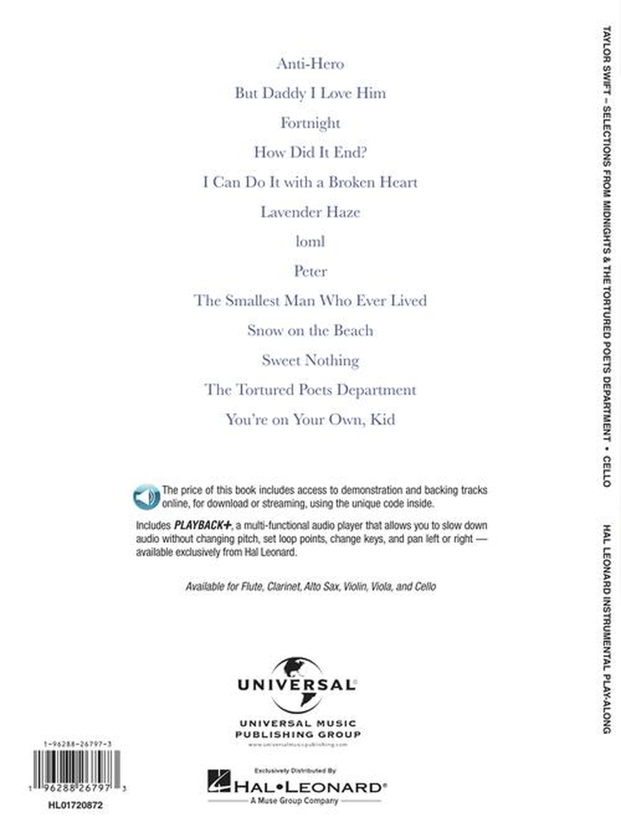 Taylor Swift – Selections from Midnights & The Tortured Poets Department Cello scores gallery preview page 7