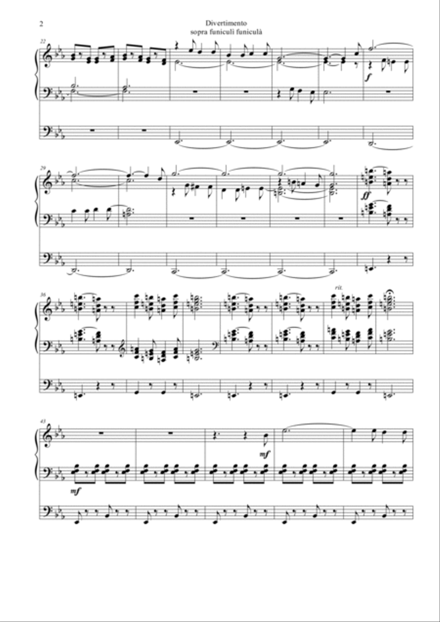 Divertimento per organo sopra funiculì funiculà Organ Solo scores gallery preview page 3