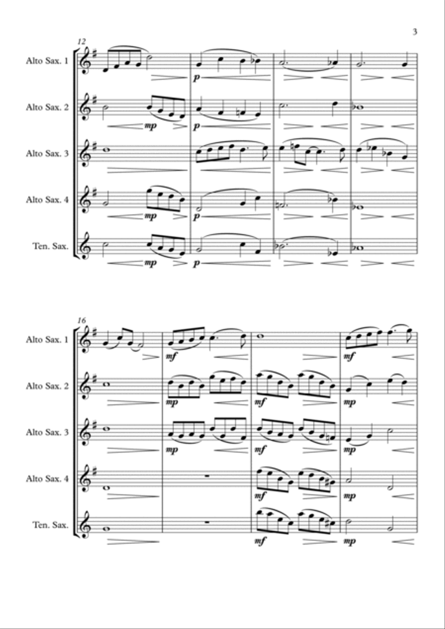 Where Is Love? Saxophone Quintet scores gallery preview page 3