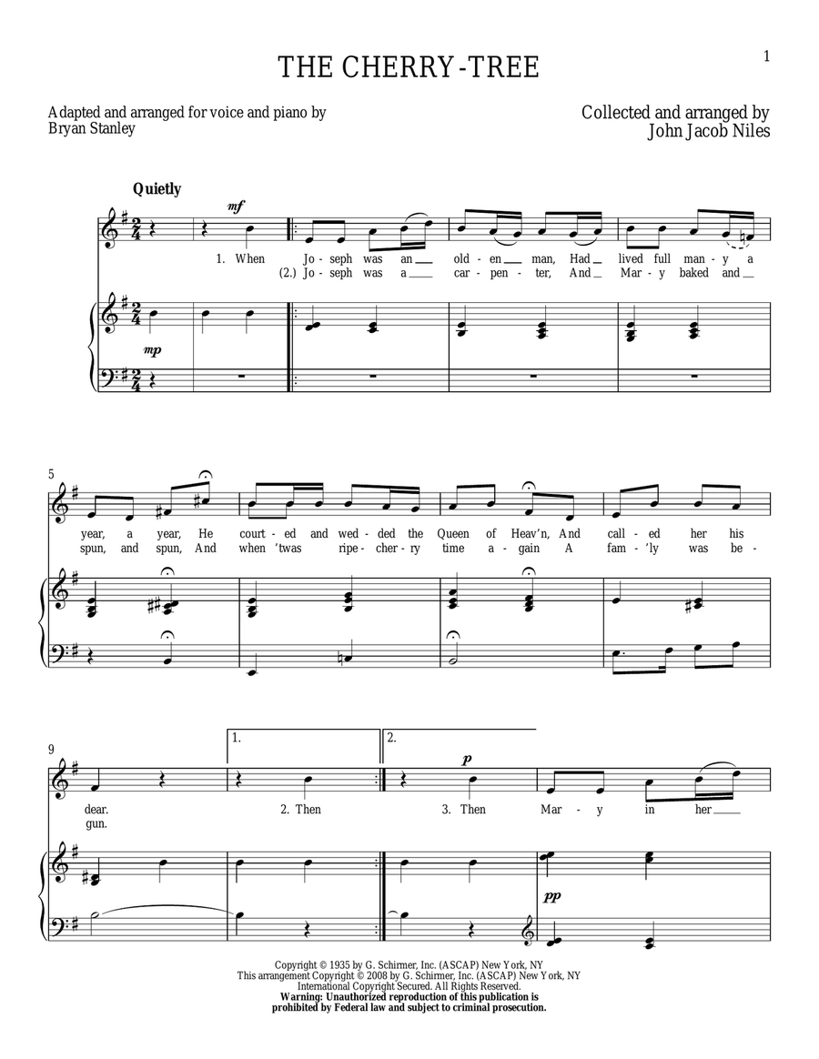 The Cherry-Tree Piano, Vocal scores gallery preview page 1