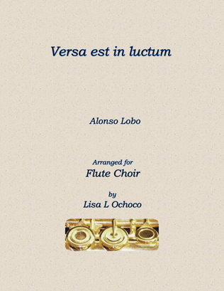Book cover for Versa est in luctum for Flute Choir