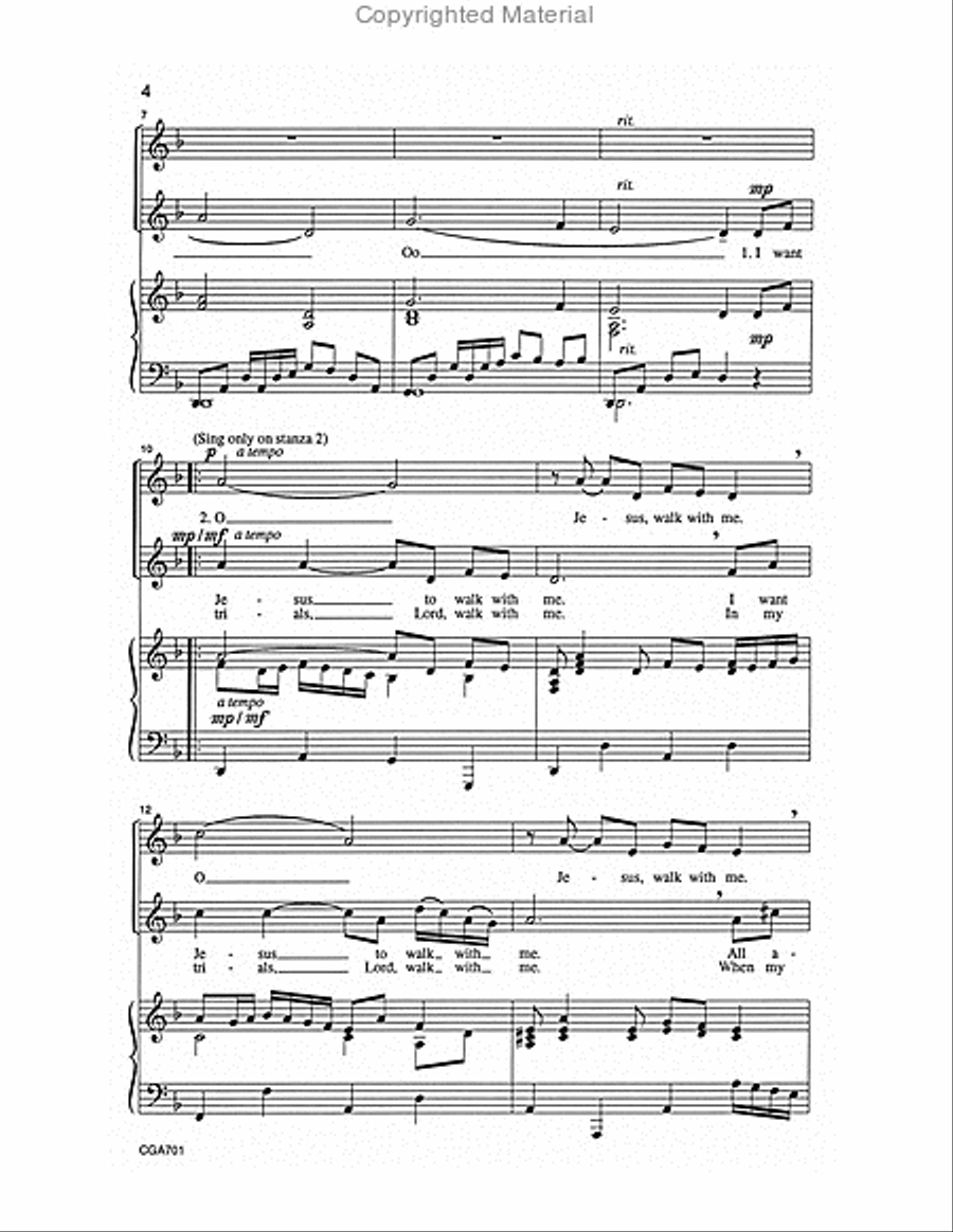 I Want Jesus to Walk With Me 2-Part scores gallery preview page 3
