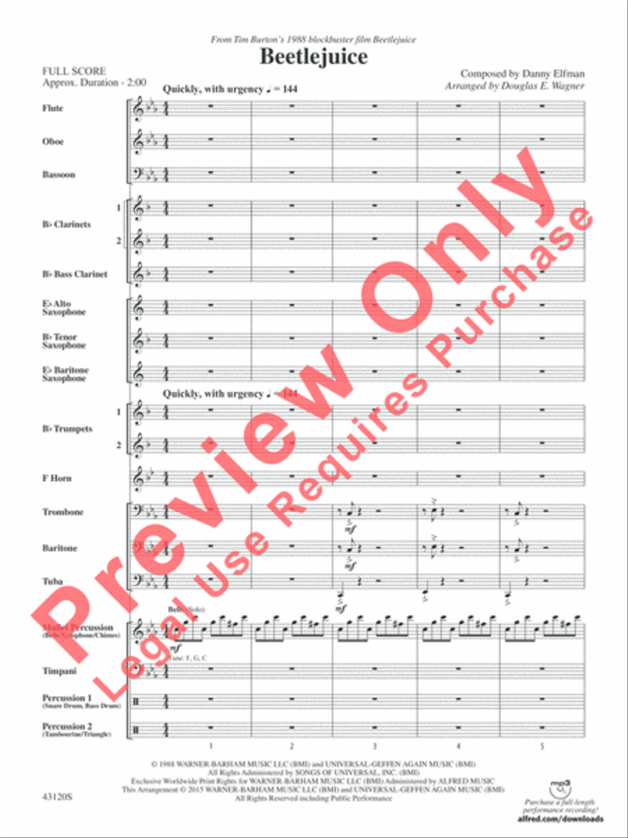 Beetlejuice Concert Band scores gallery preview page 3