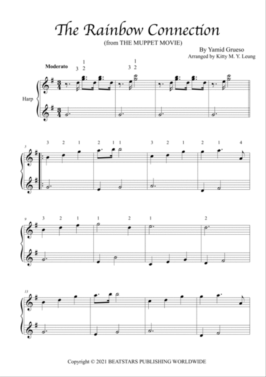 The Rainbow Connection Harp scores gallery preview page 3