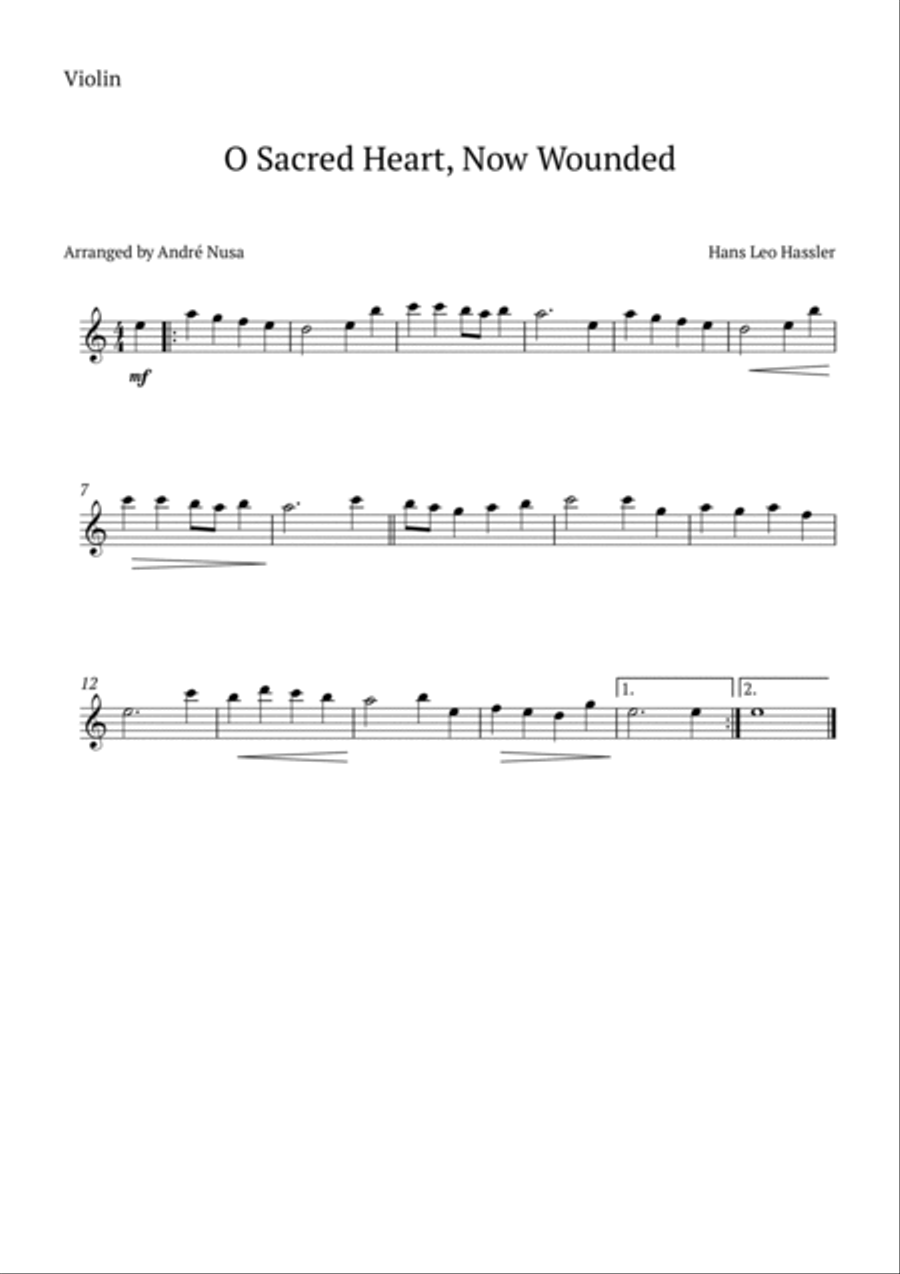 O Sacred Heart, Now Wounded B-Flat Clarinet scores gallery preview page 2