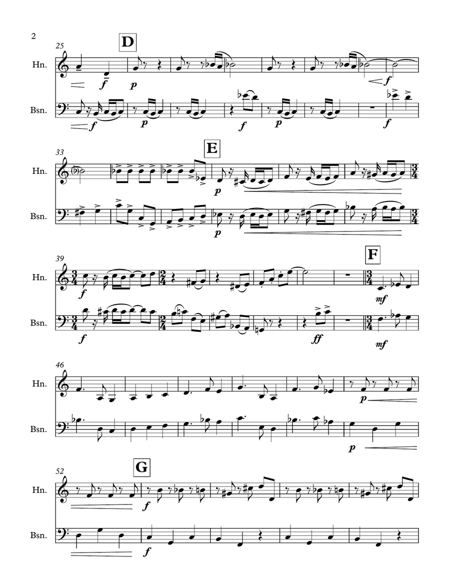 Duet for Bassoon and Horn Woodwind Duet scores gallery preview page 2