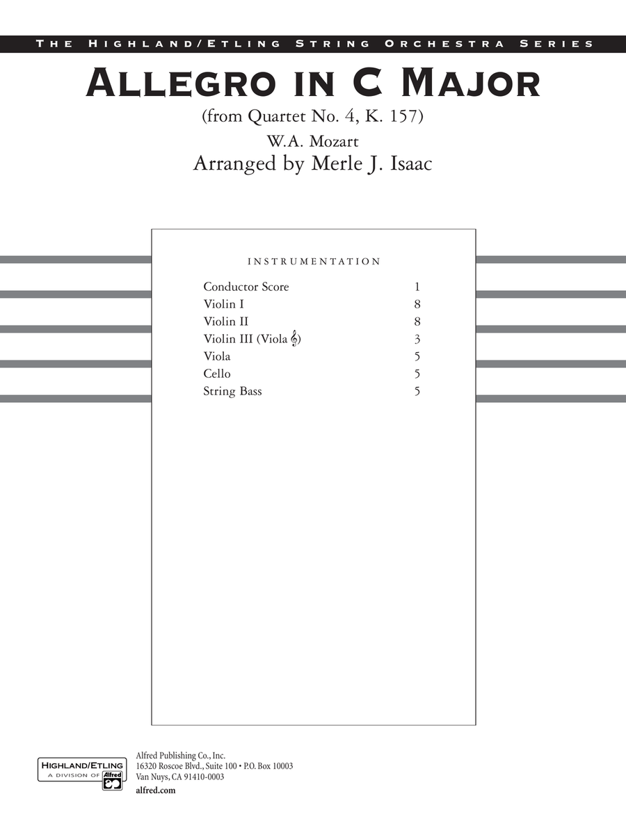 Allegro in C Major: Score