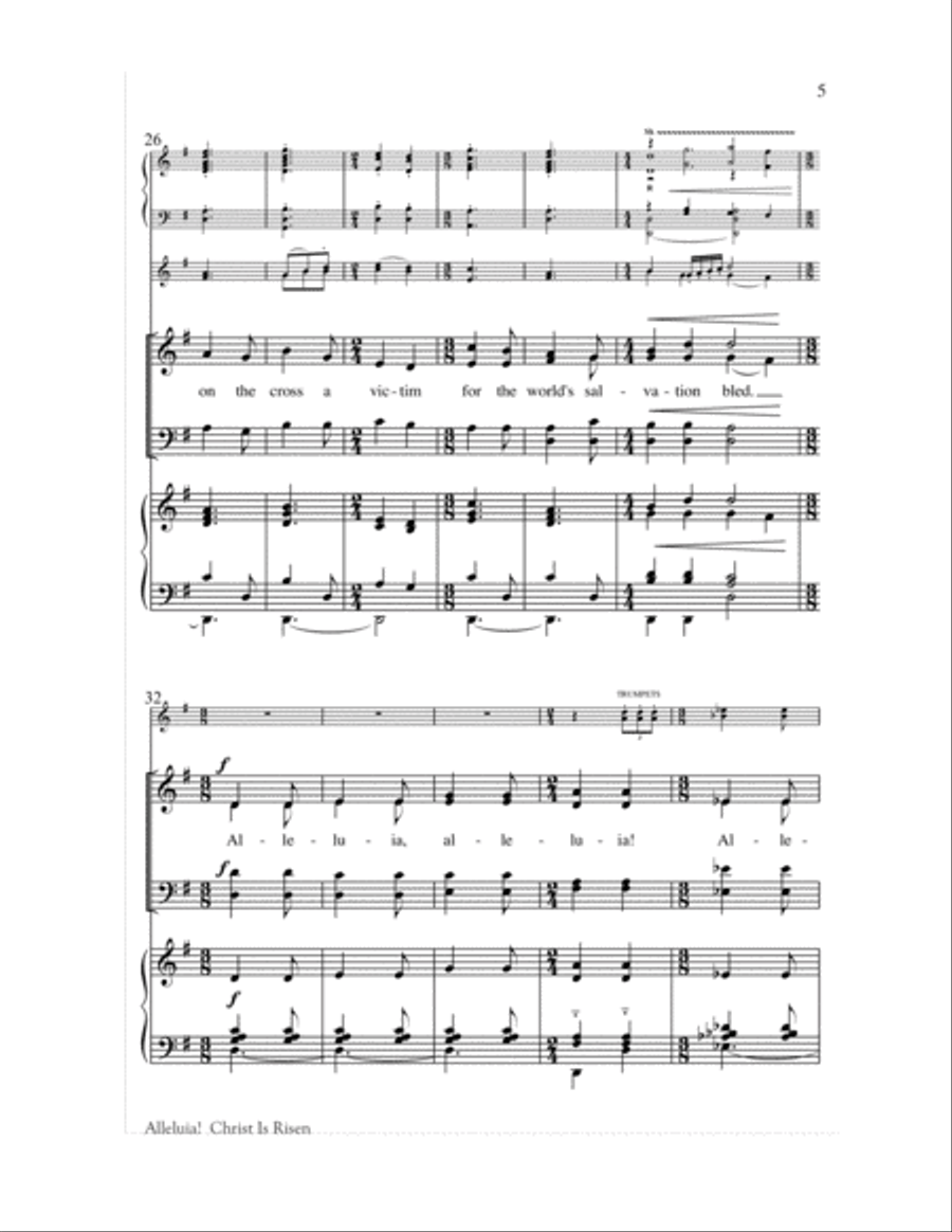 Alleluia! Christ Is Risen 4-Part scores gallery preview page 5