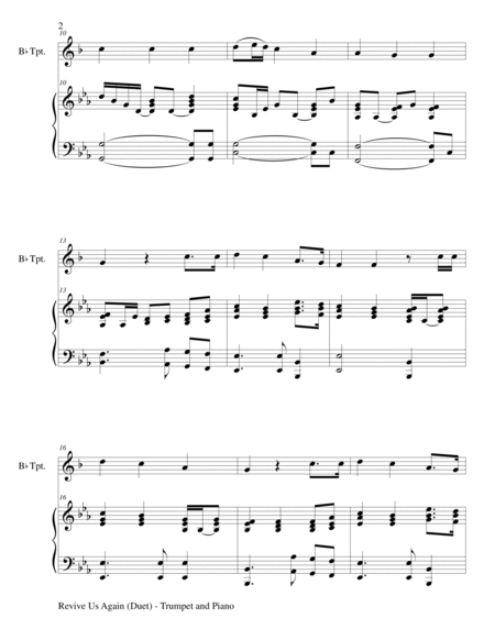 REVIVE US AGAIN (Duet – Bb Trumpet and Piano/Score and Parts) image number null