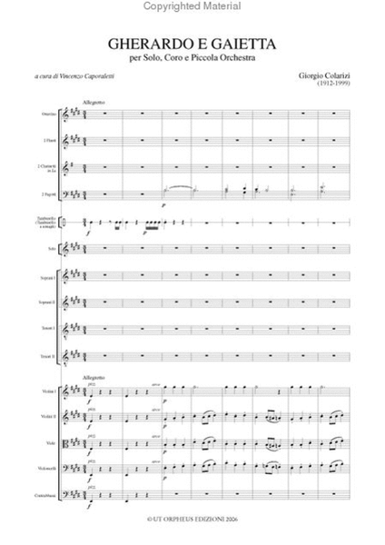 Gherardo e Gaietta for Solo, Choir and Orchestra