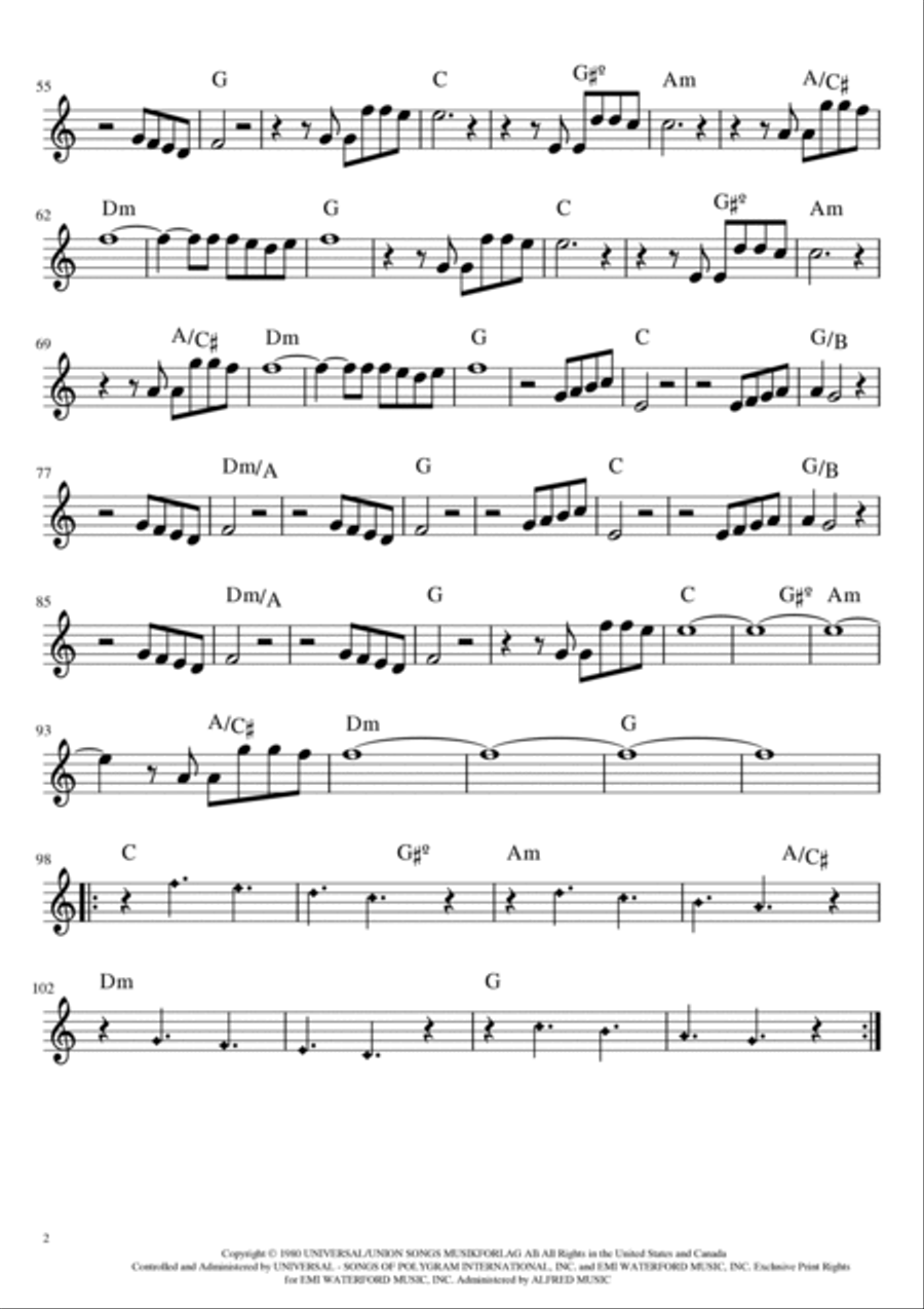 The Winner Takes It All The Winner Takes It All B-Flat Clarinet scores gallery preview page 2