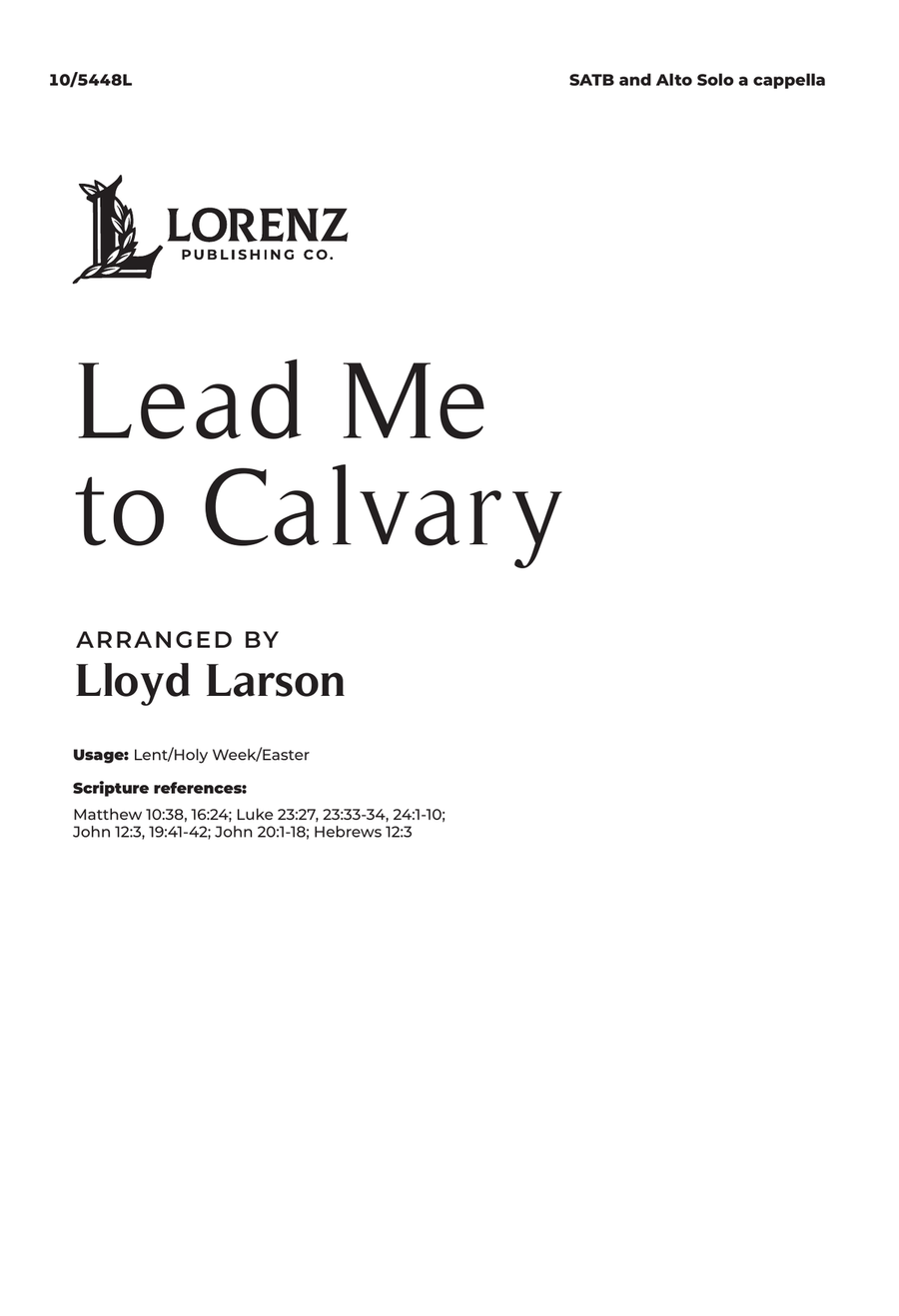 Lead Me to Calvary