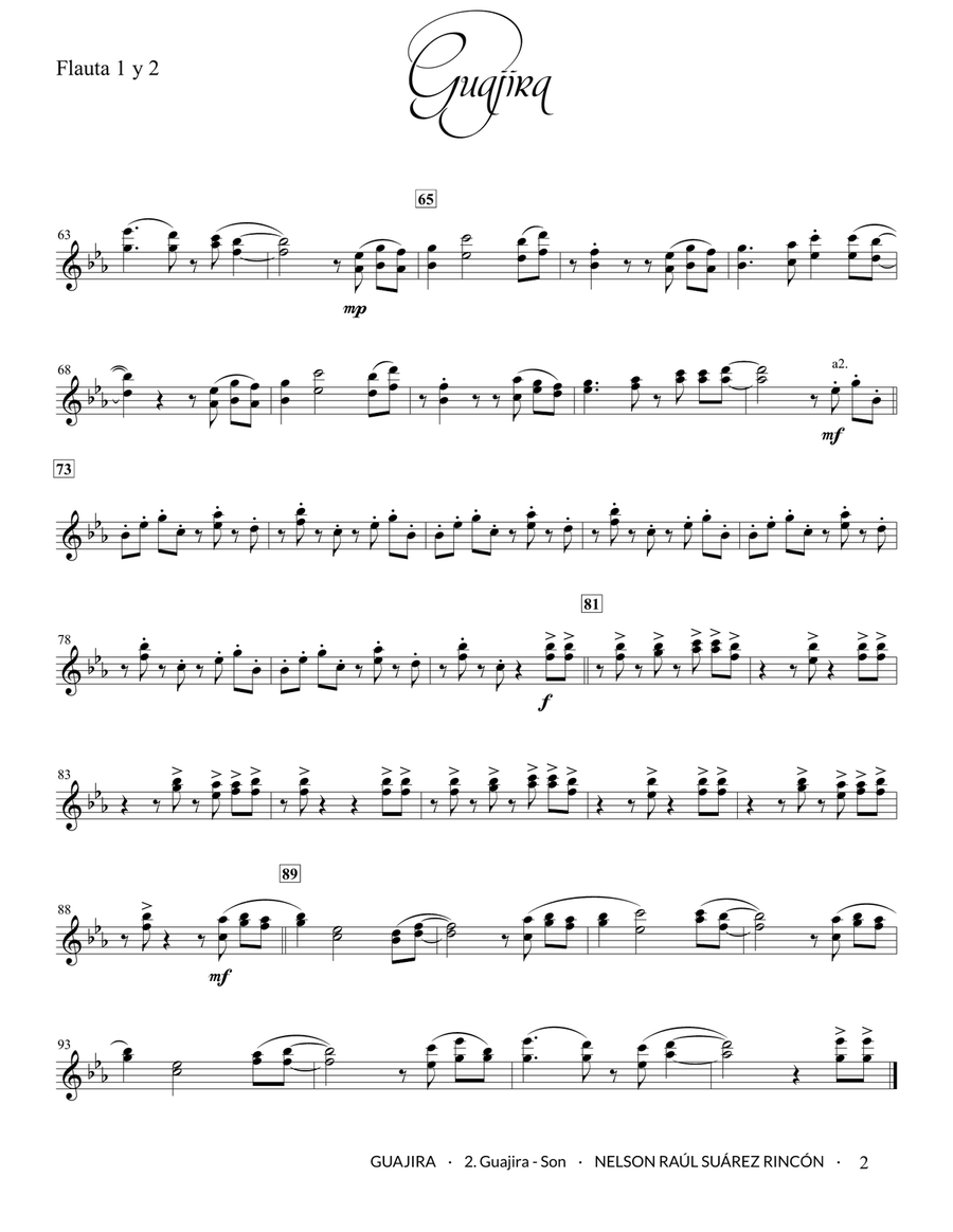 GUAJIRA (parts) Concert Band scores gallery preview page 2