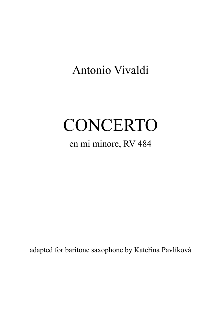 A. Vivaldi: Bassoon Concerto in E minor for Baritone Saxophone Baritone Saxophone scores gallery preview page 1