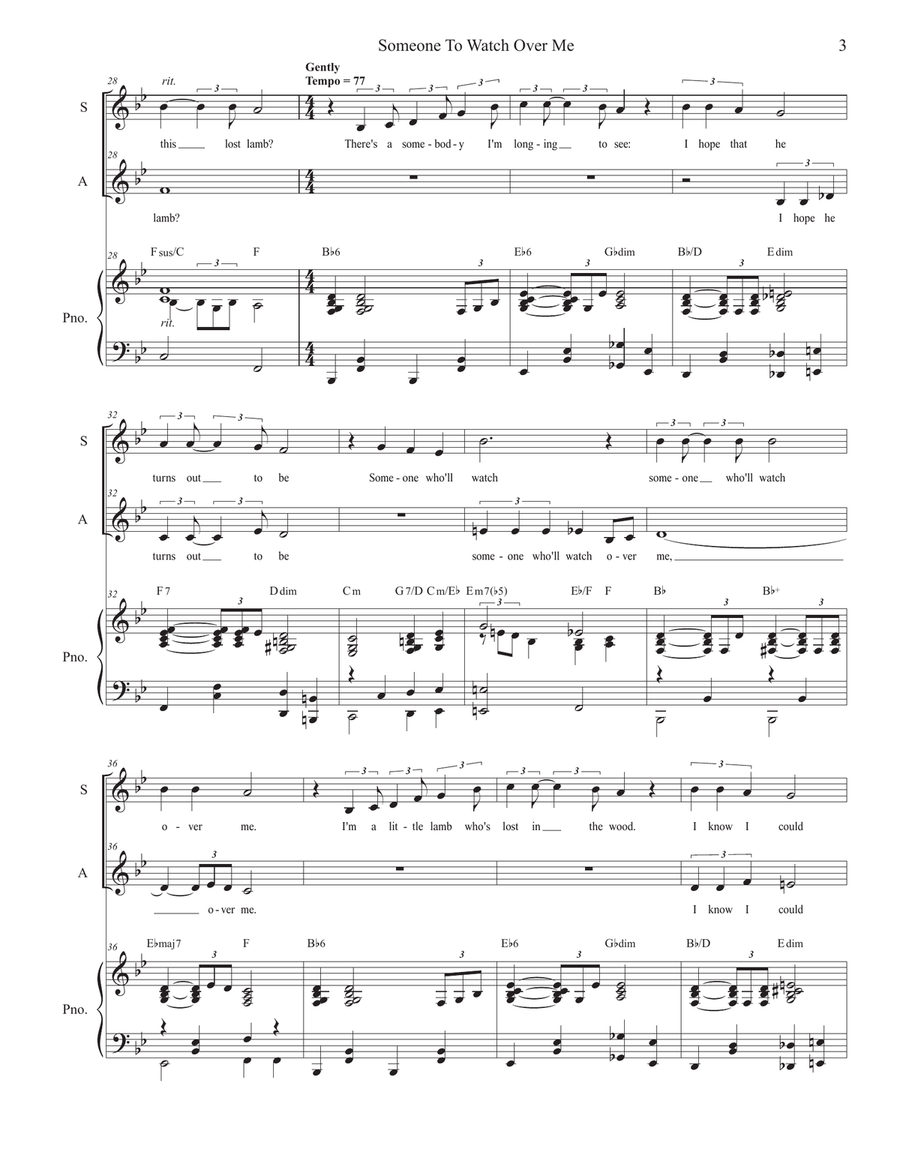 Someone To Watch Over Me Someone To Watch Over Me Alto Voice scores gallery preview page 3