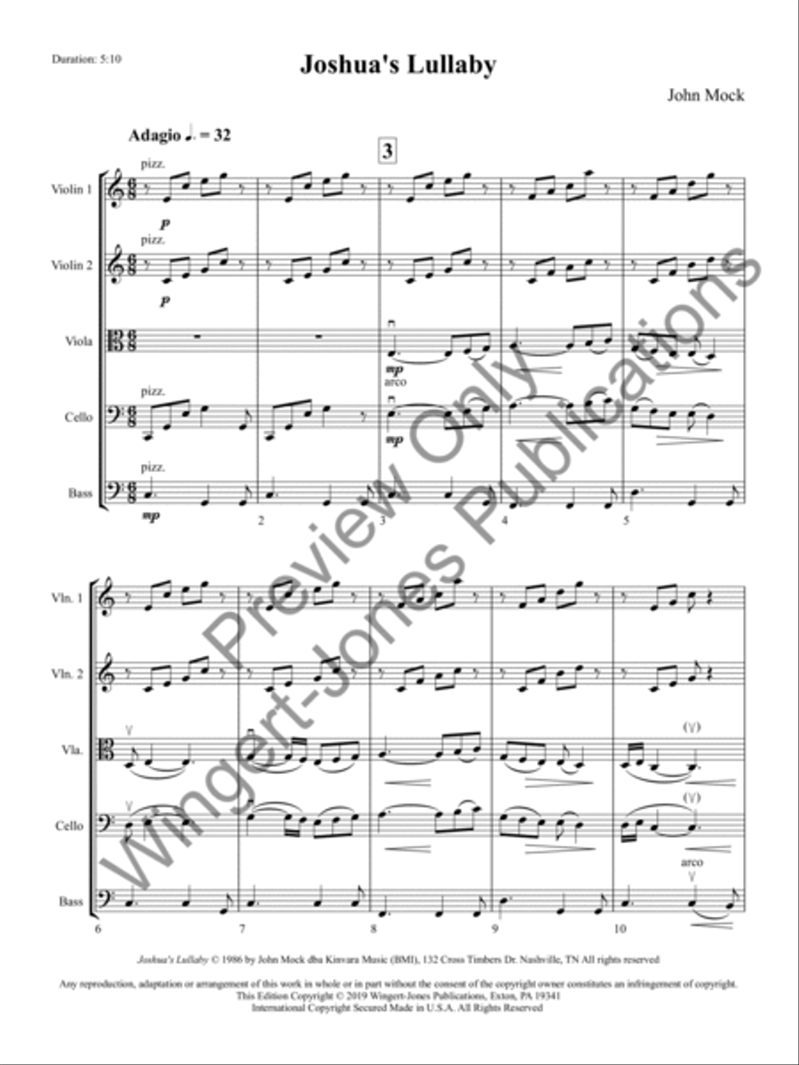 Joshua's Lullaby (Score) Joshua's Lullaby (Score) String Orchestra scores gallery preview page 4