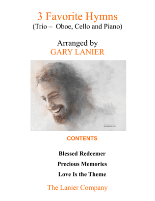 Book cover for 3 FAVORITE HYMNS (Trio - Oboe, Cello & Piano with Score/Parts)