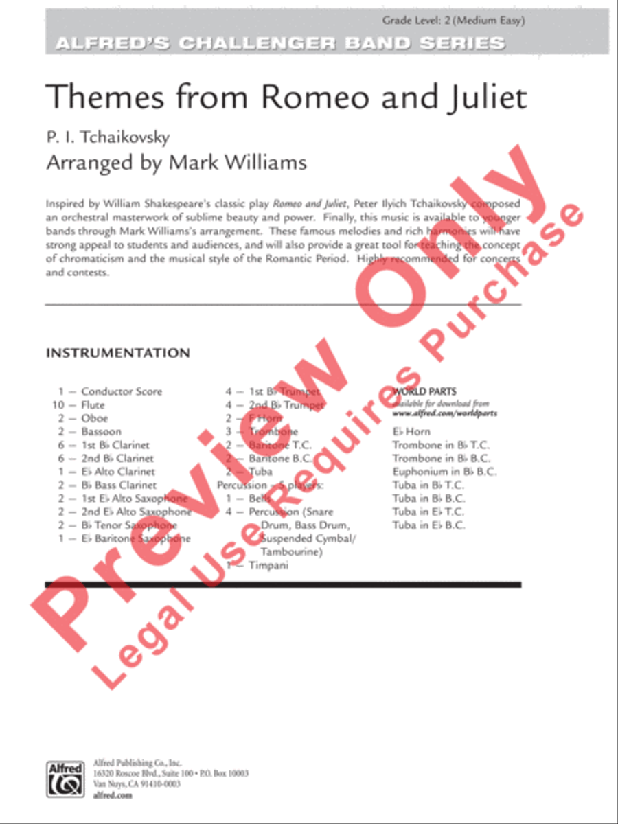 Romeo and Juliet, Themes from Concert Band scores gallery preview page 2