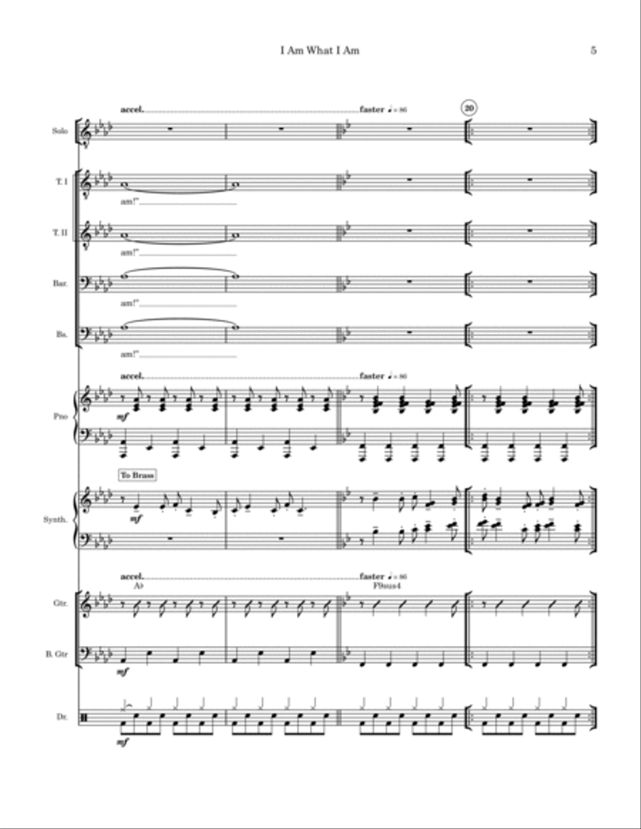 I Am What I Am Small Ensemble scores gallery preview page 5
