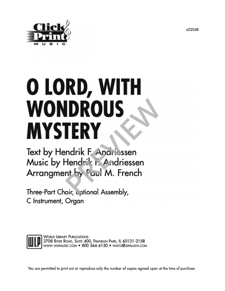 O Lord, With Wondrous Mystery image number null