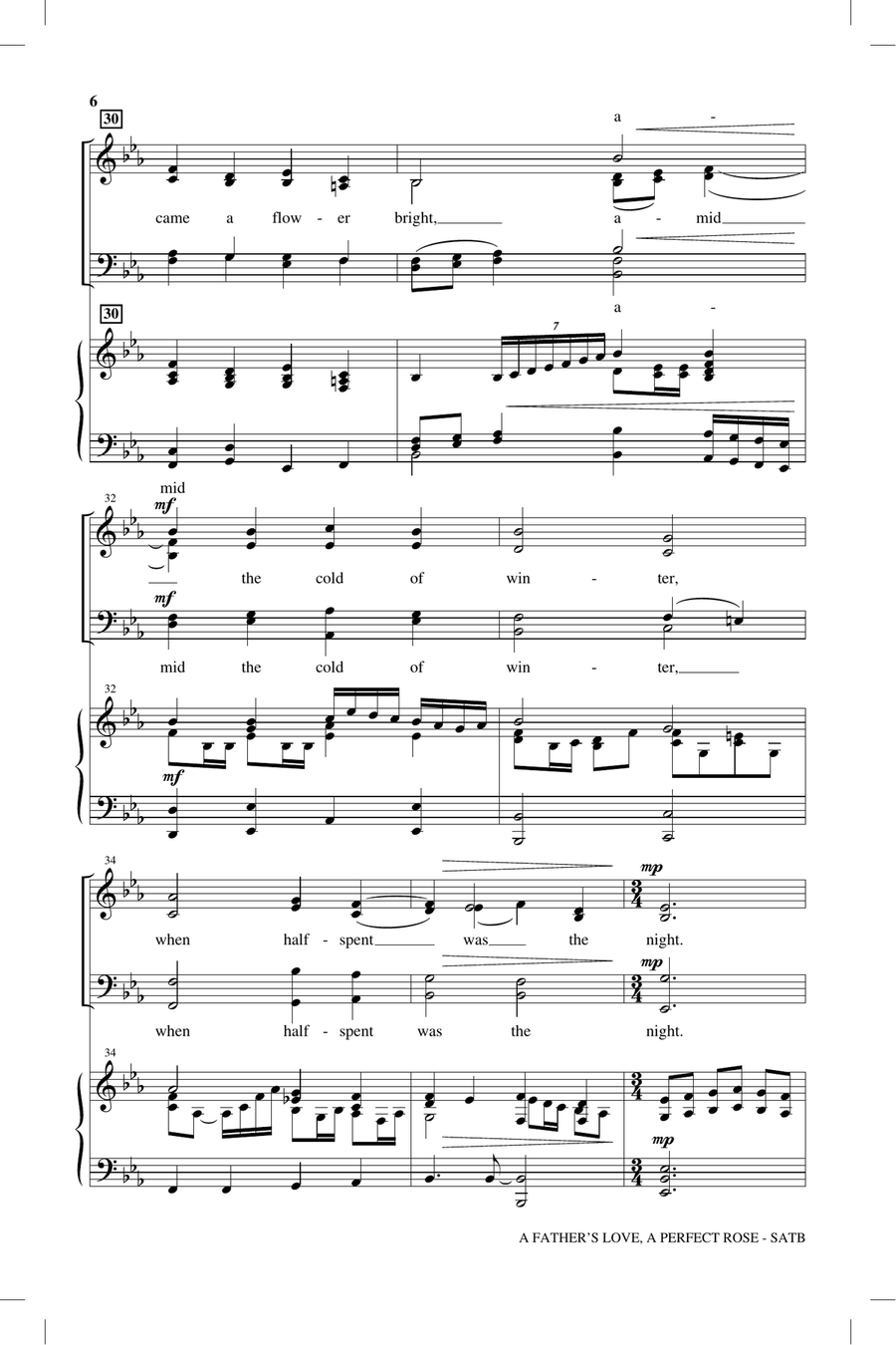 A Father's Love, A Perfect Rose 4-Part scores gallery preview page 5