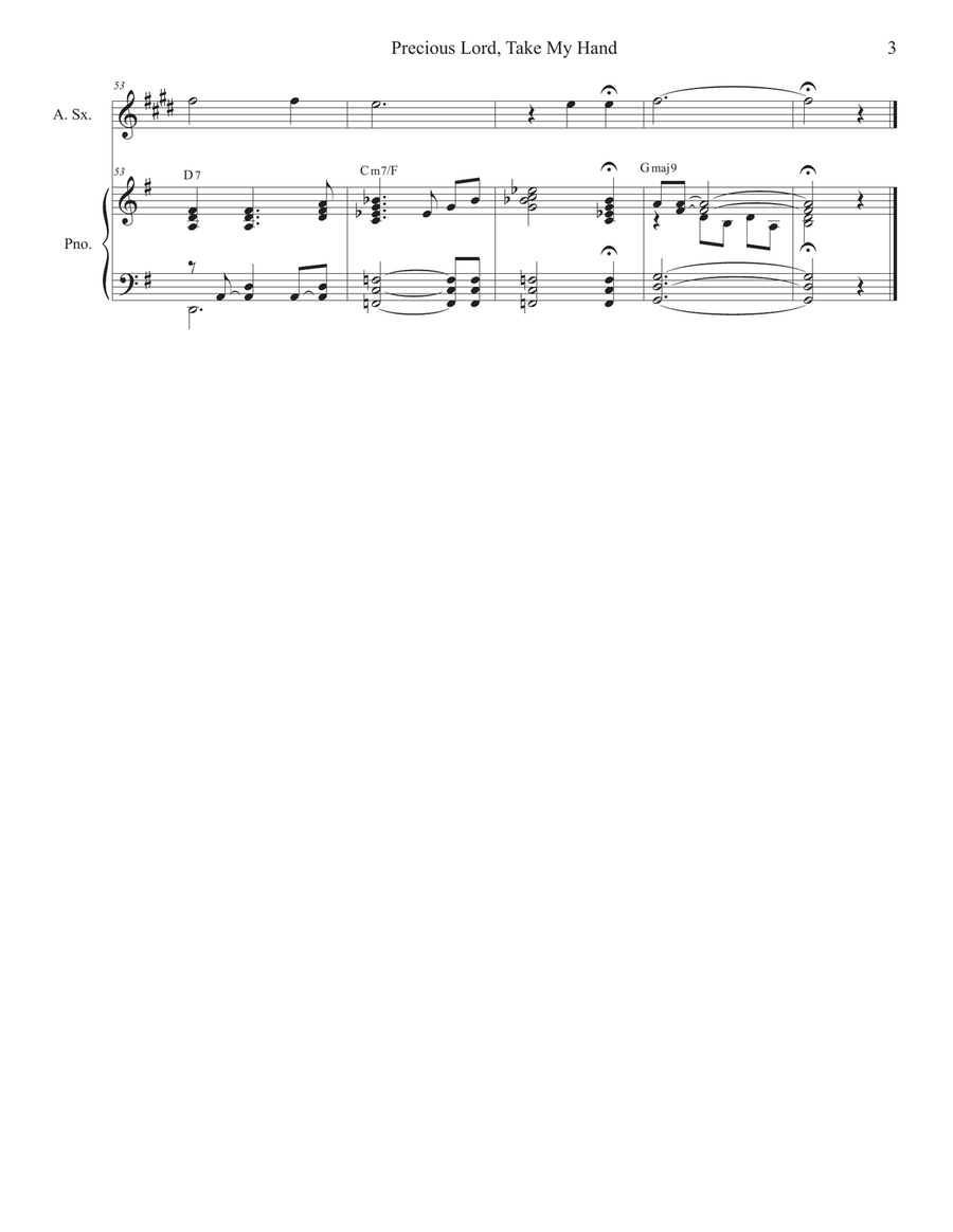Precious Lord, Take My Hand (Alto Saxophone and Piano) Alto Saxophone scores gallery preview page 4