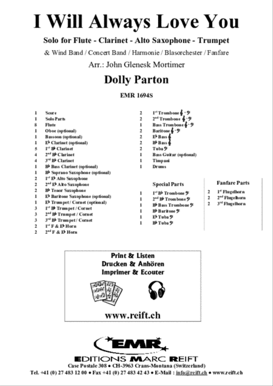 I Will Always Love You Concert Band scores gallery preview page 2