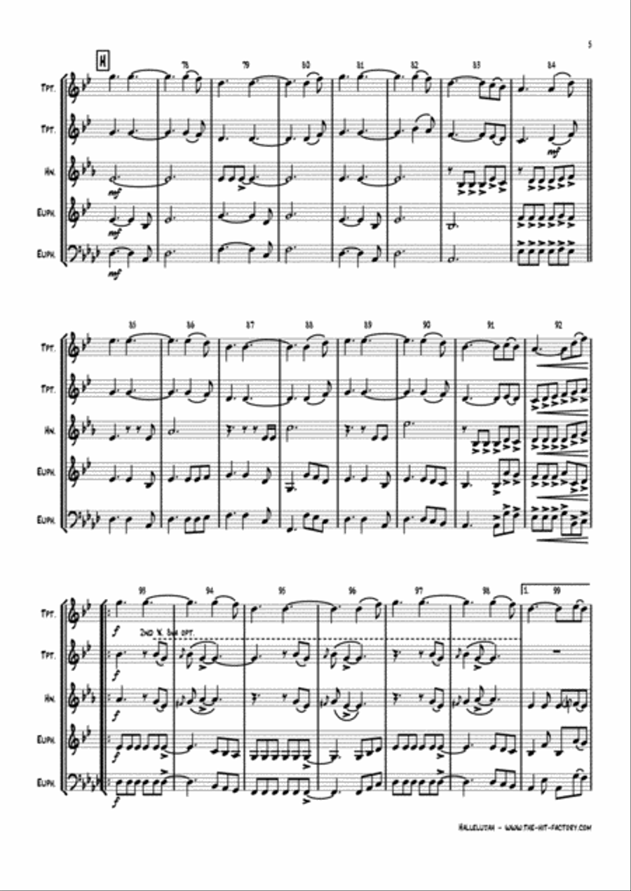 Hallelujah Euphonium scores gallery preview page 5