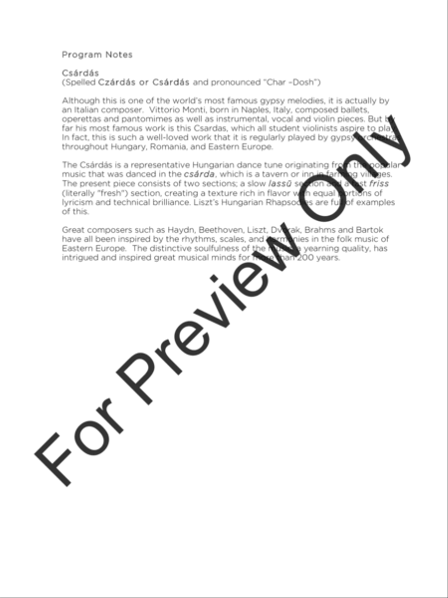 Csardas (Score) Full Orchestra scores gallery preview page 3