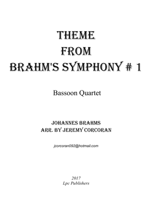 Book cover for Theme from Brahms Symphony #1 for Bassoon Quartet