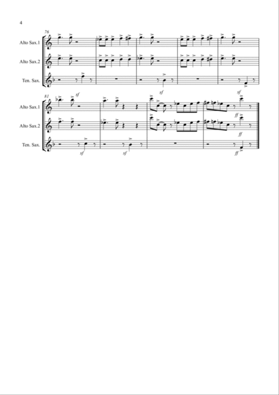 Raising The Game (jazzy style!) for Saxophone Trio Woodwind Trio scores gallery preview page 4