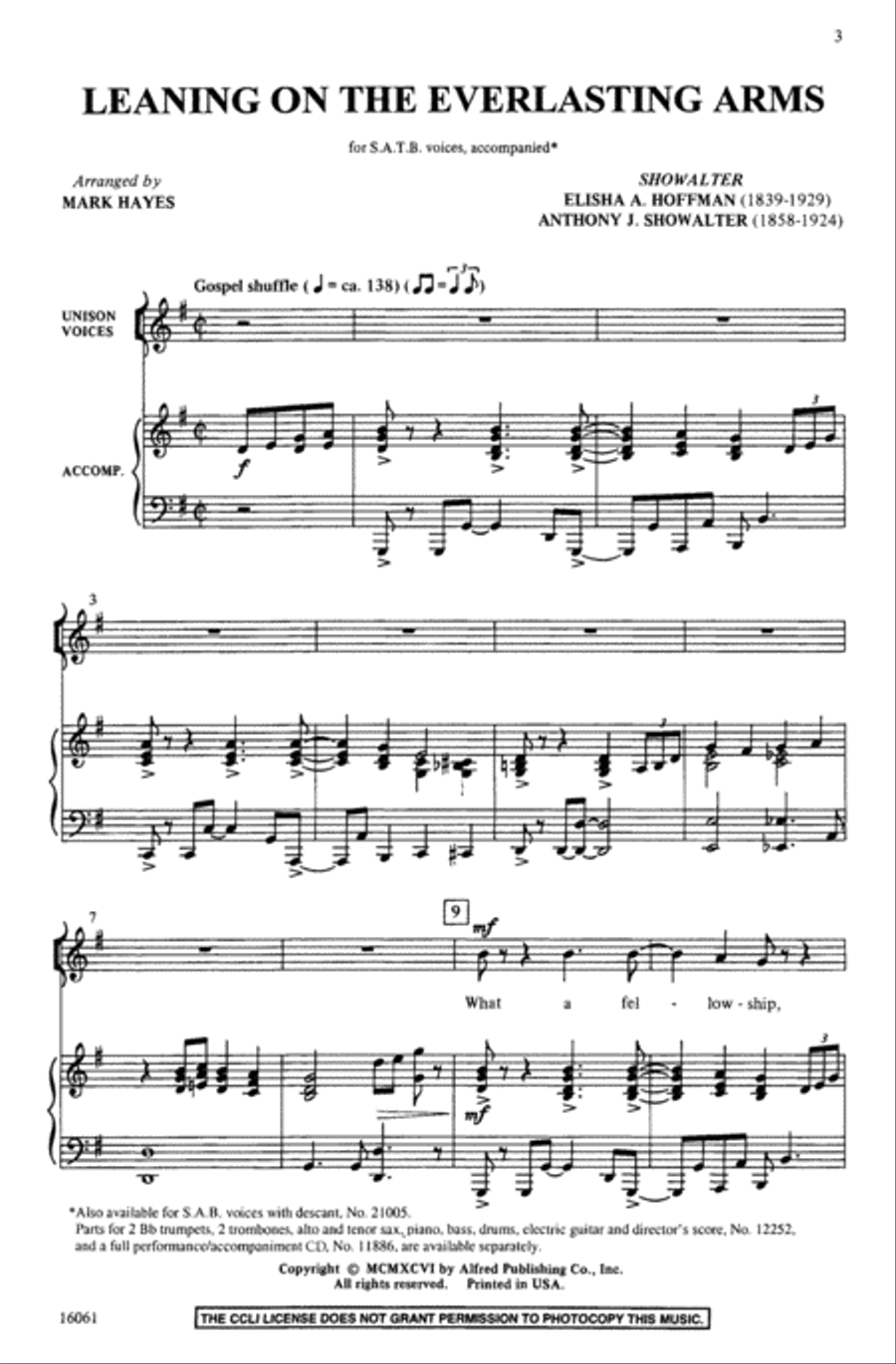 Leaning on the Everlasting Arms 4-Part scores gallery preview page 18